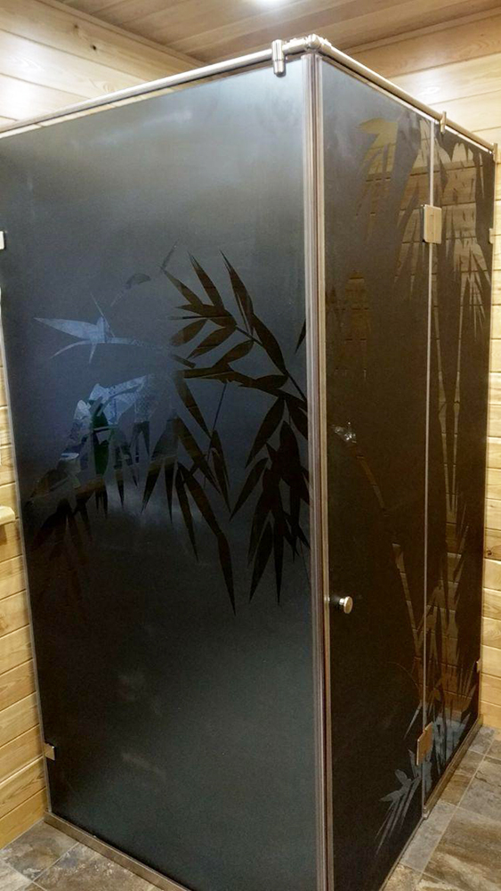 Душевая из стекла бронза